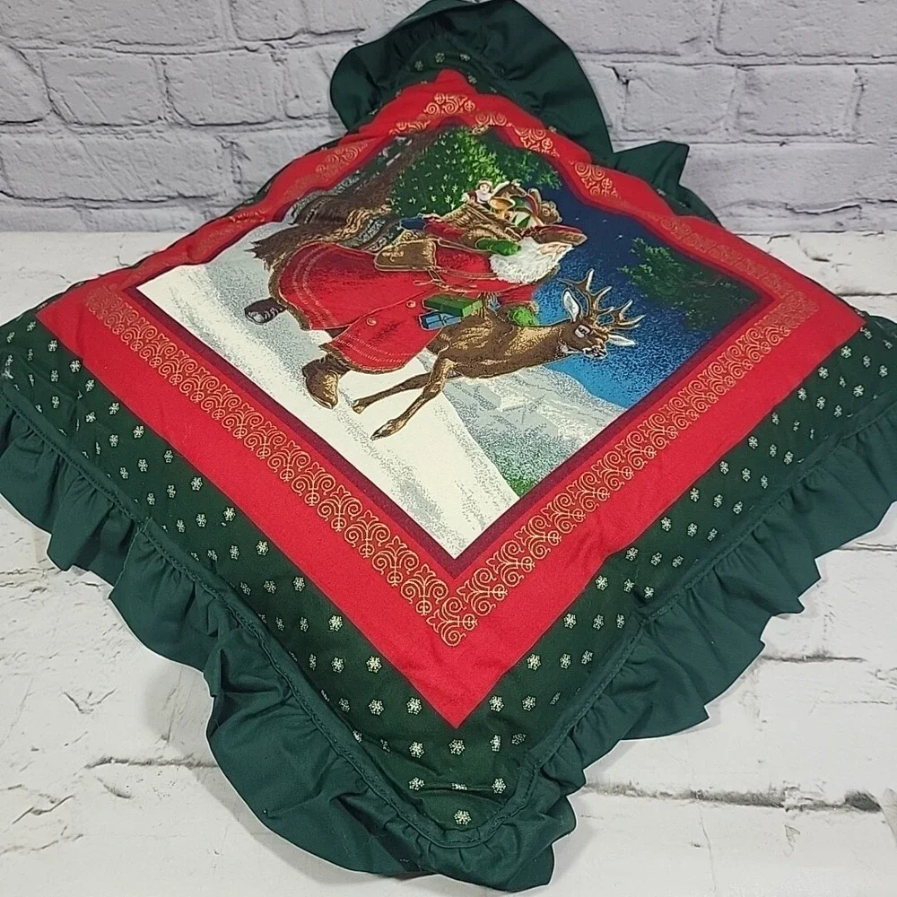 Vintage Christmas Santa Old World Throw Pillow‎ Handmade Decor